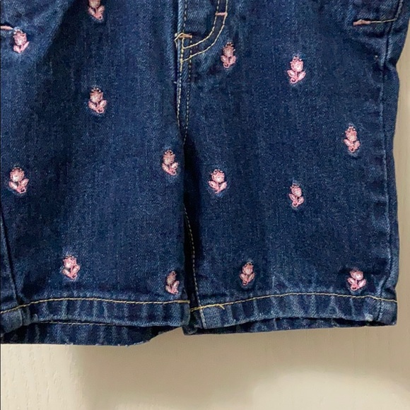 Levi’s Dark Blue Distressed Flowered Denim Shorts - Picture 3 of 7